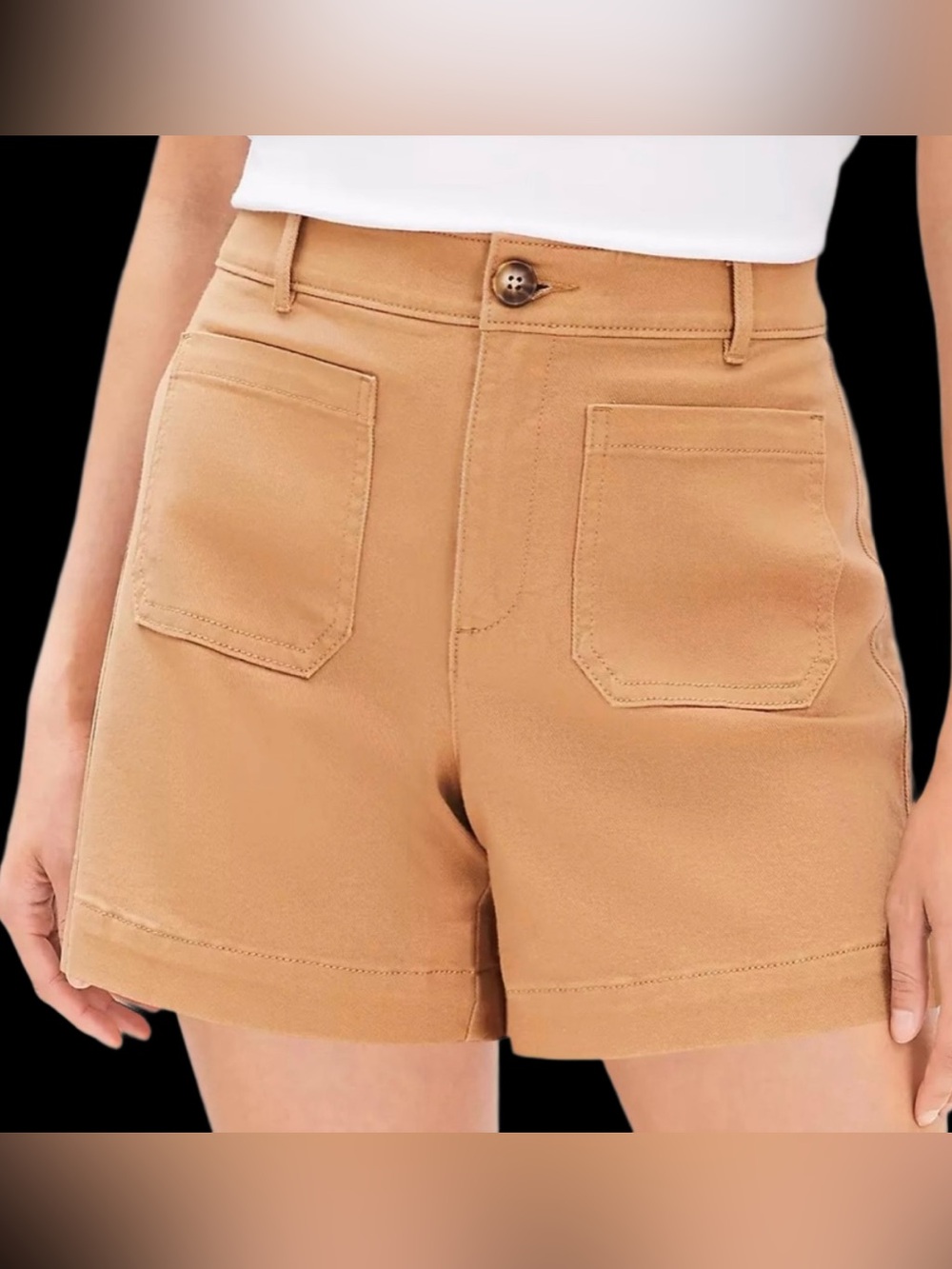 LOFT High Waist Palmer Shorts in “Saddle Tan”Size 14